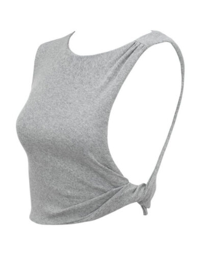 Ribbed Loli Crop Gray