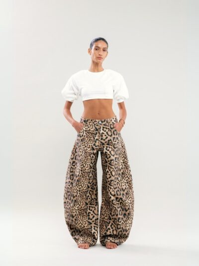 Leopard print jeans