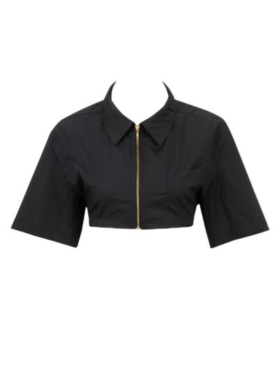 Black crop with zipper