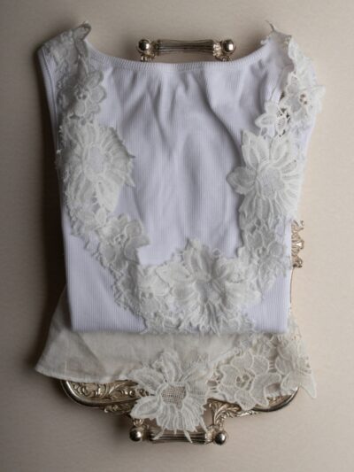 Lace ribbed tank top