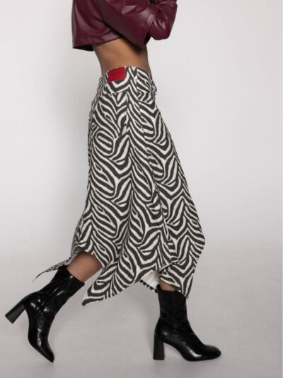 Zebra print midi skirt