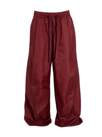 burgundy nylon pants