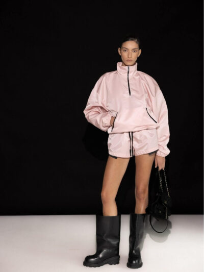 Baby pink nylon shorts