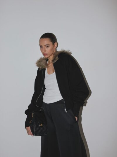 Black fur jacket