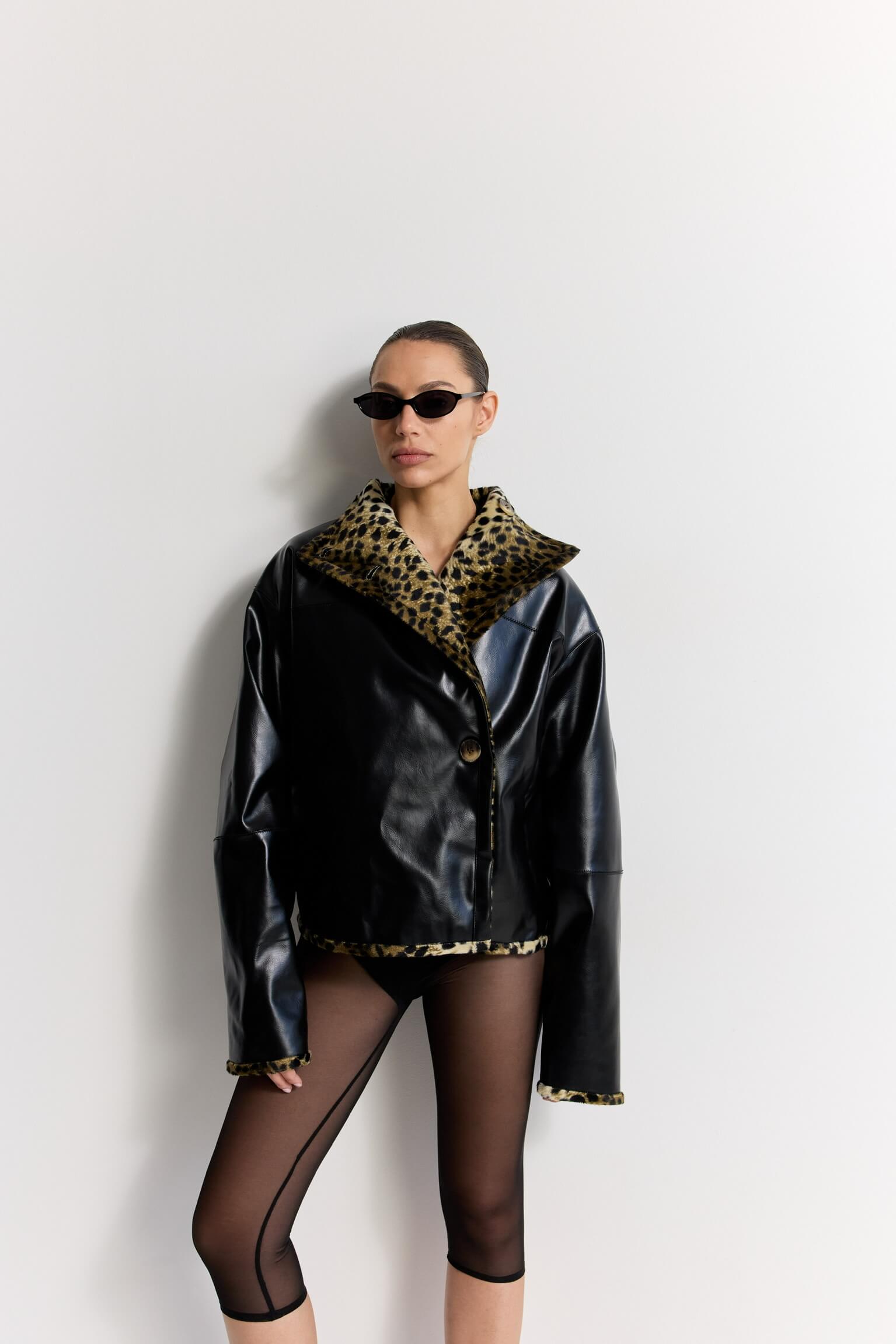LIMITED EDITION – two sides leather leopard coat - Image 3
